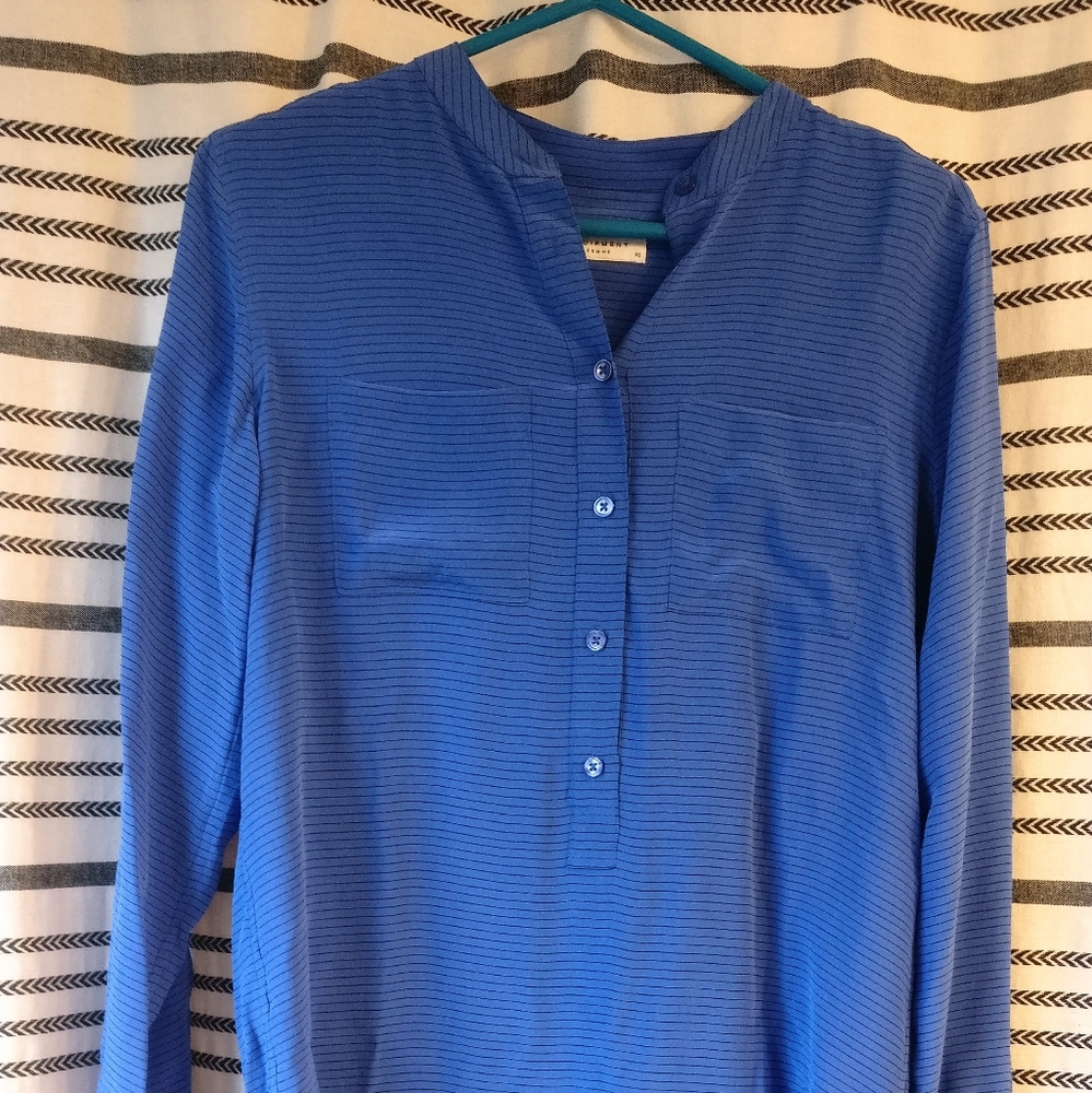 Equipment Silk Long Sleeve Blouse